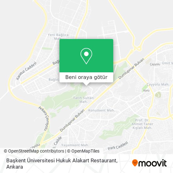 Başkent Üniversitesi Hukuk Alakart Restaurant harita