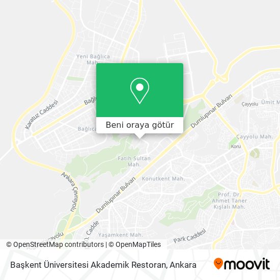 Başkent Üniversitesi Akademik Restoran harita