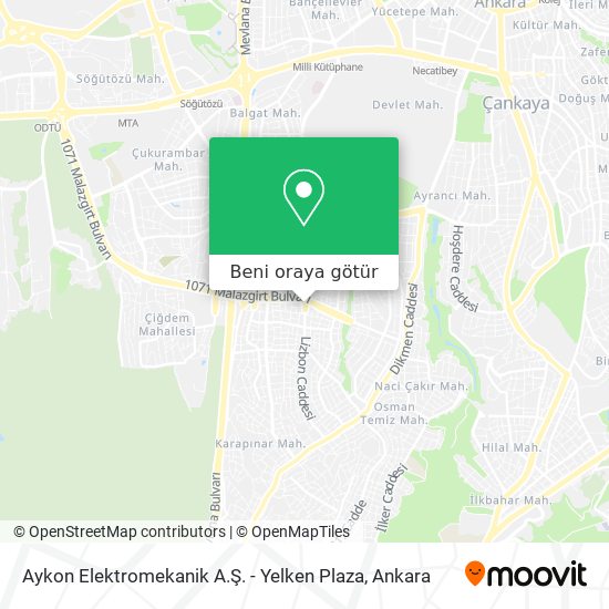 Aykon Elektromekanik A.Ş. - Yelken Plaza harita