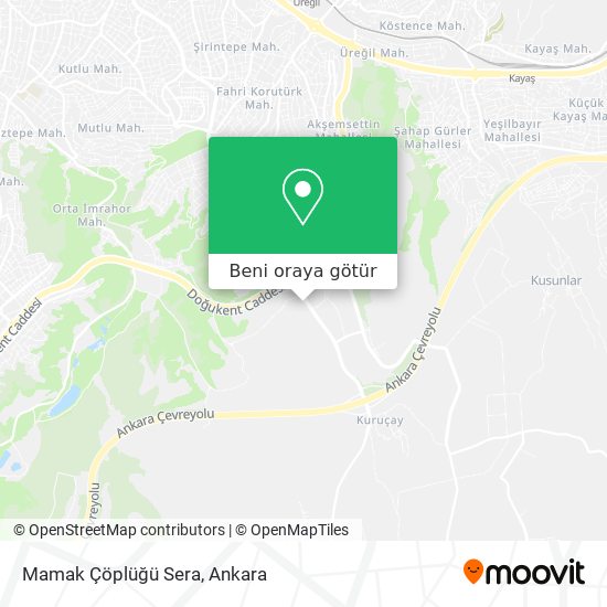 Mamak Çöplüğü Sera harita