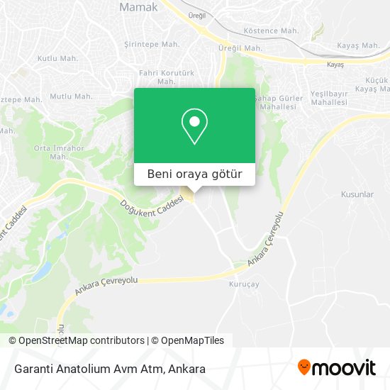 Garanti Anatolium Avm Atm harita