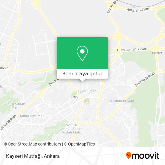 Kayseri Mutfağı harita