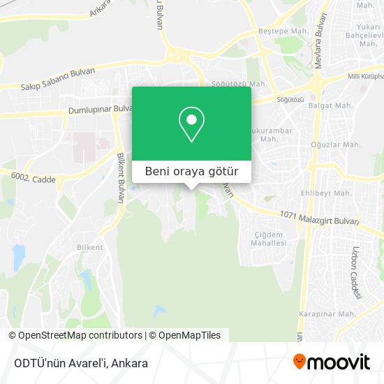 ODTÜ'nün Avarel'i harita