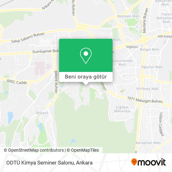 ODTÜ Kimya Seminer Salonu harita