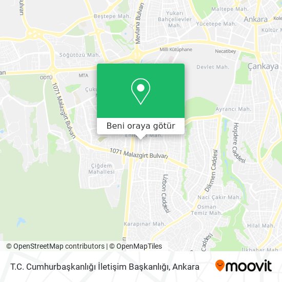 T.C. Cumhurbaşkanlığı İletişim Başkanlığı harita