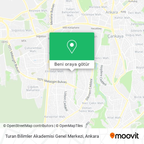 Turan Bilimler Akademisi Genel Merkezi harita
