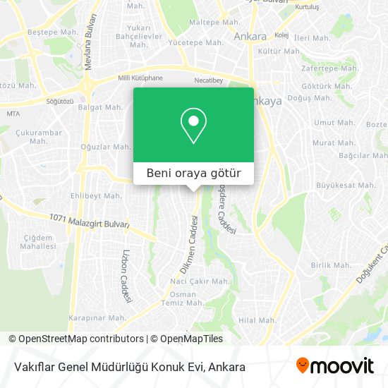 Vakıflar Genel Müdürlüğü Konuk Evi harita