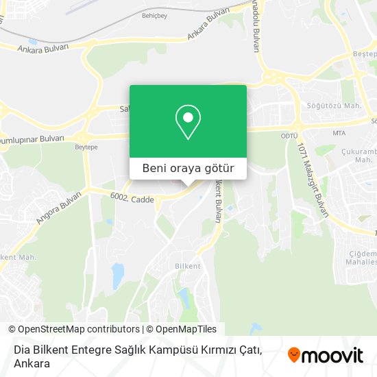 Dia Bilkent Entegre Sağlık Kampüsü Kırmızı Çatı harita