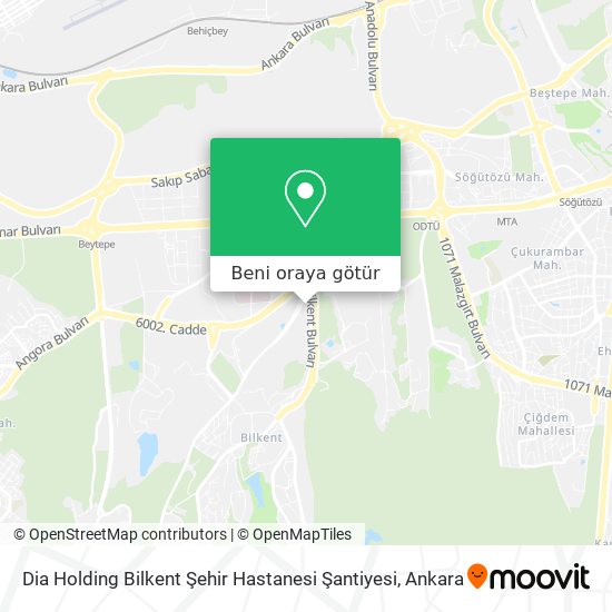 Dia Holding Bilkent Şehir Hastanesi Şantiyesi harita