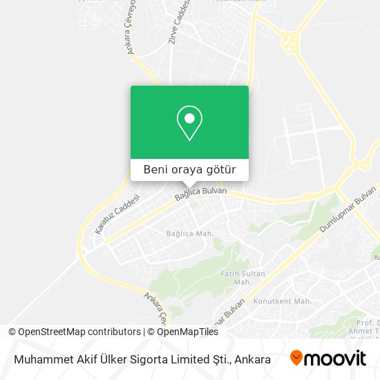 Muhammet Akif Ülker Sigorta Limited Şti. harita