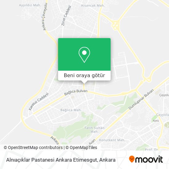 Alnıaçıklar Pastanesi Ankara Etimesgut harita