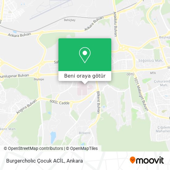 Burgercholıc Çocuk ACİL harita