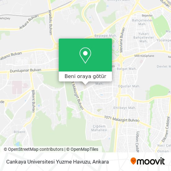 Cankaya Universitesi Yuzme Havuzu harita