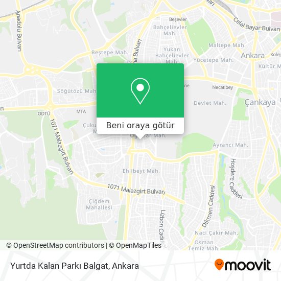 Yurtda Kalan Parkı Balgat harita