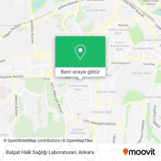 Balgat Halk Sağlığı Laboratuvarı harita