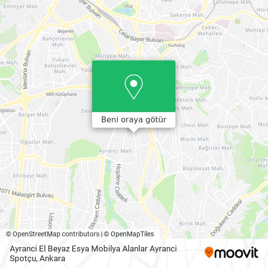 Ayranci El Beyaz Esya Mobilya Alanlar Ayranci Spotçu harita