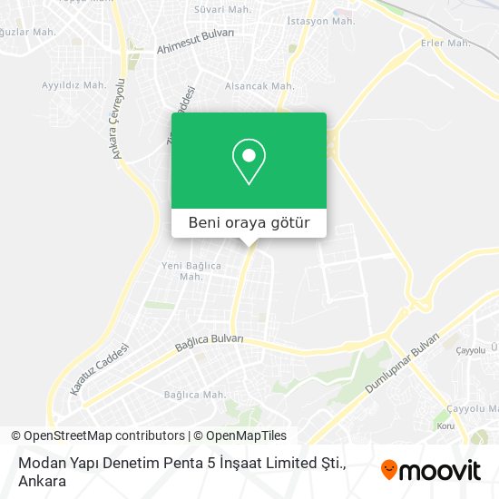 Modan Yapı Denetim Penta 5 İnşaat Limited Şti. harita