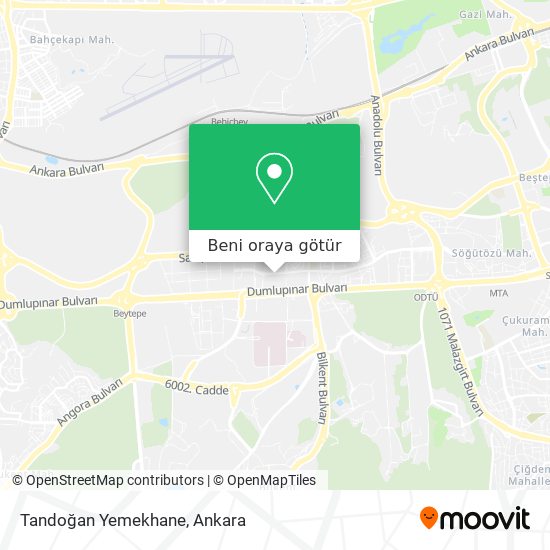 Tandoğan Yemekhane harita