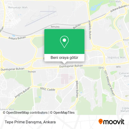 Tepe Prime Danışma harita
