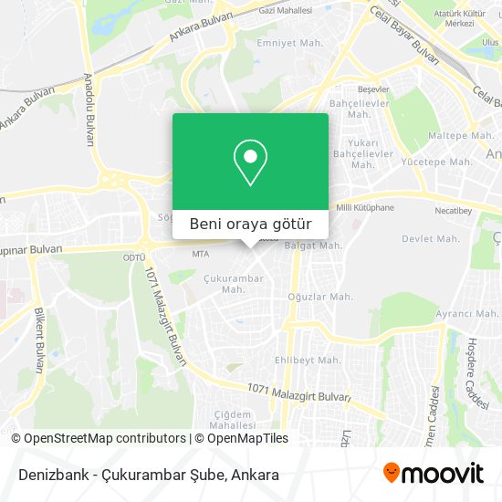 Denizbank - Çukurambar Şube harita