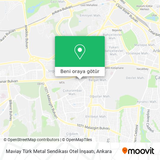 Maviay Türk Metal Sendikası Otel İnşaatı harita