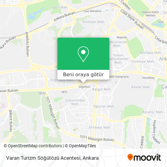 Varan Turizm Söğütözü Acentesi harita