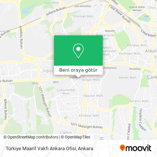 Türkiye Maarif Vakfı Ankara Ofisi harita