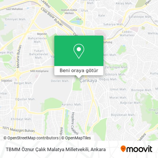 TBMM Öznur Çalık Malatya Milletvekili harita