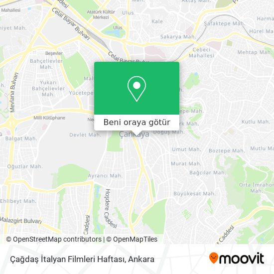 Çağdaş İtalyan Filmleri Haftası harita