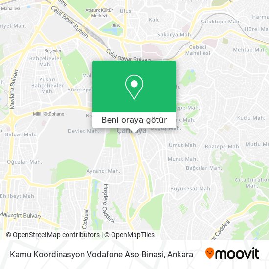 Kamu Koordinasyon Vodafone Aso Binasi harita