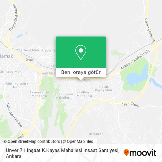 Ünver 71 Inşaat K.Kayas Mahallesi Insaat Santiyesi harita