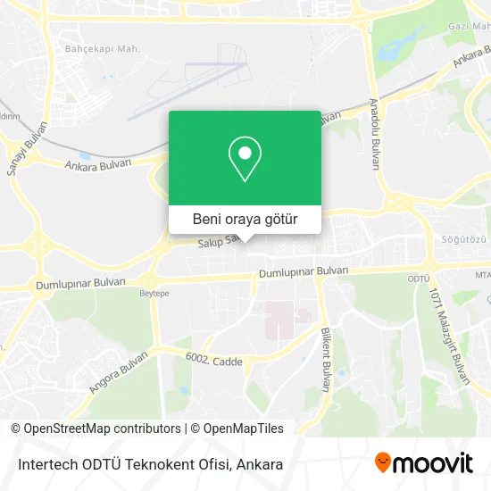 Intertech ODTÜ Teknokent Ofisi harita