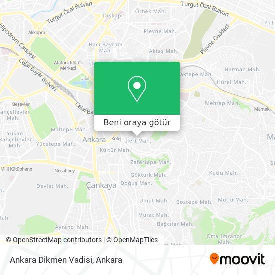 Ankara Dikmen Vadisi harita
