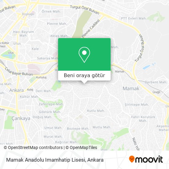 Mamak Anadolu Imamhatip Lisesi harita