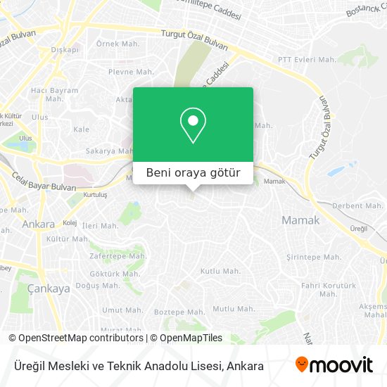 Üreğil Mesleki ve Teknik Anadolu Lisesi harita