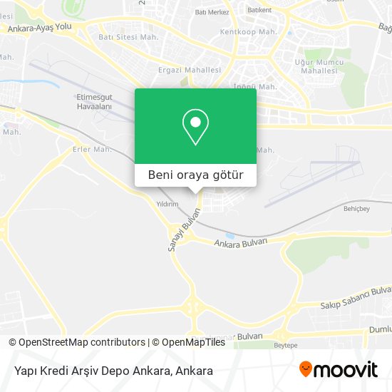 Yapı Kredi Arşiv Depo Ankara harita