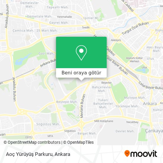 Aoç Yürüyüş Parkuru harita
