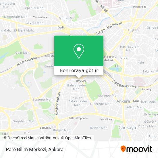 Pare Bilim Merkezi harita