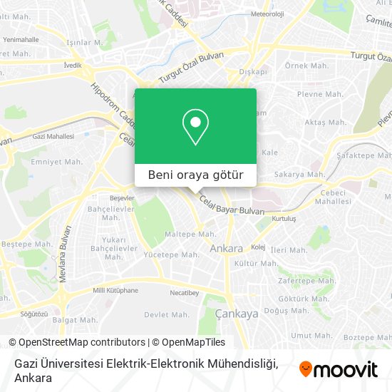 Gazi Üniversitesi Elektrik-Elektronik Mühendisliği harita
