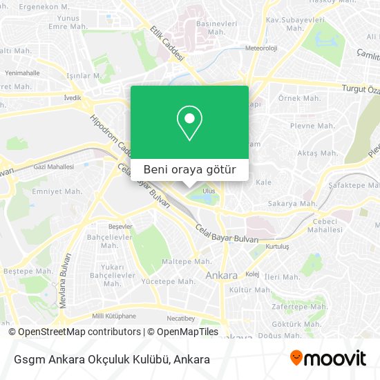 Gsgm Ankara Okçuluk Kulübü harita