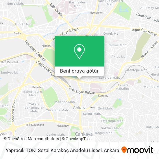 Yapracık TOKİ Sezai Karakoç Anadolu Lisesi harita