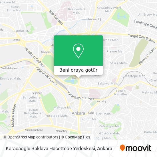 Karacaoglu Baklava Hacettepe Yerleskesi harita