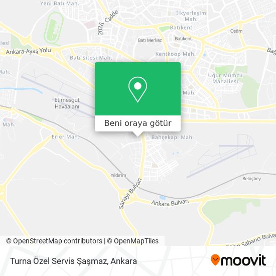 Turna Özel Servis Şaşmaz harita