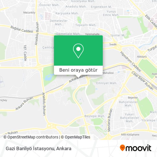 Gazi Banliyö İstasyonu harita
