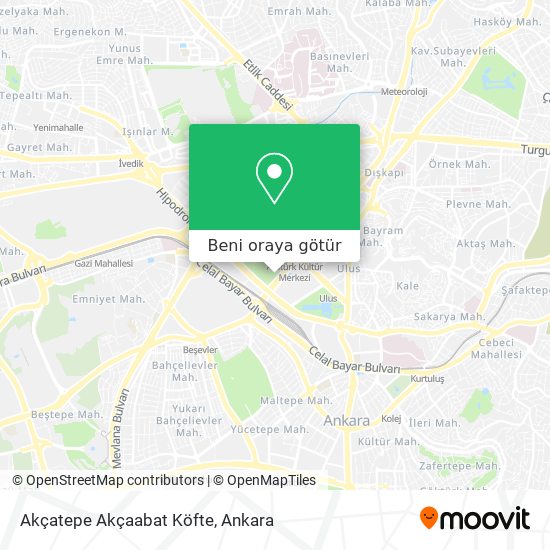 Akçatepe Akçaabat Köfte harita