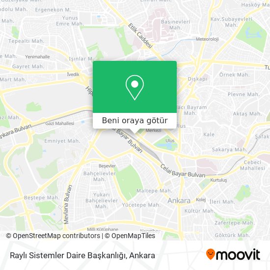 Raylı Sistemler Daire Başkanlığı harita