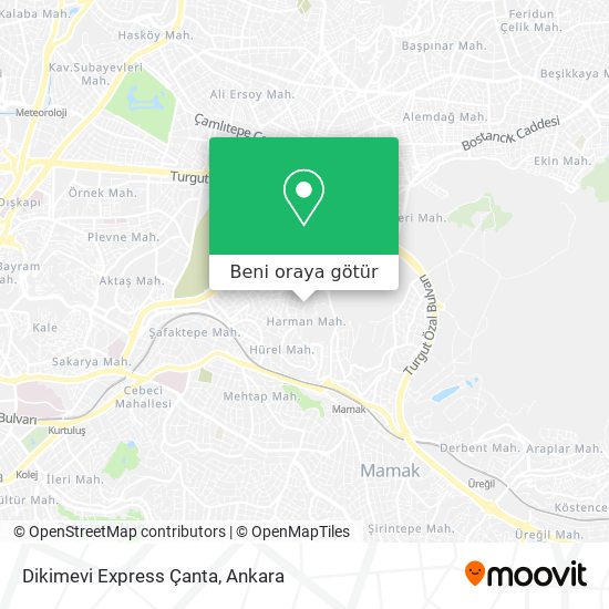 Dikimevi Express Çanta harita