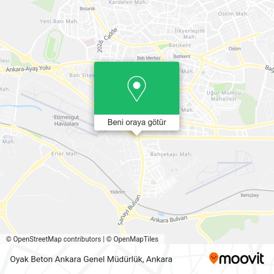Oyak Beton Ankara Genel Müdürlük harita