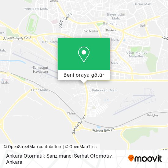 Ankara Otomatik Şanzımancı Serhat Otomotiv harita