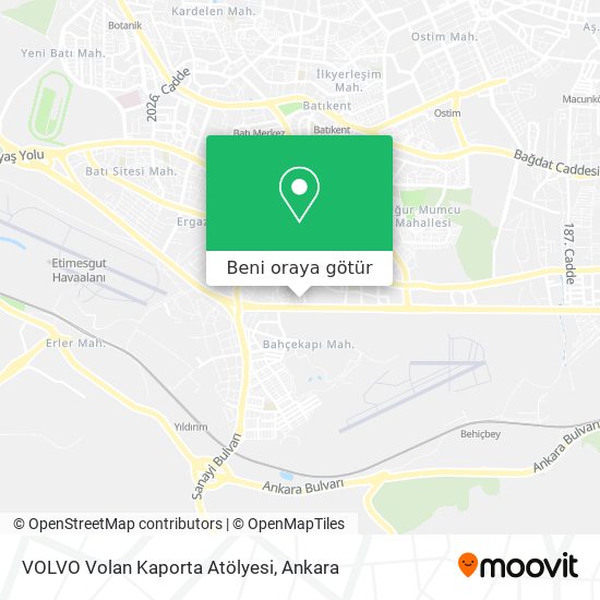 VOLVO Volan Kaporta Atölyesi harita